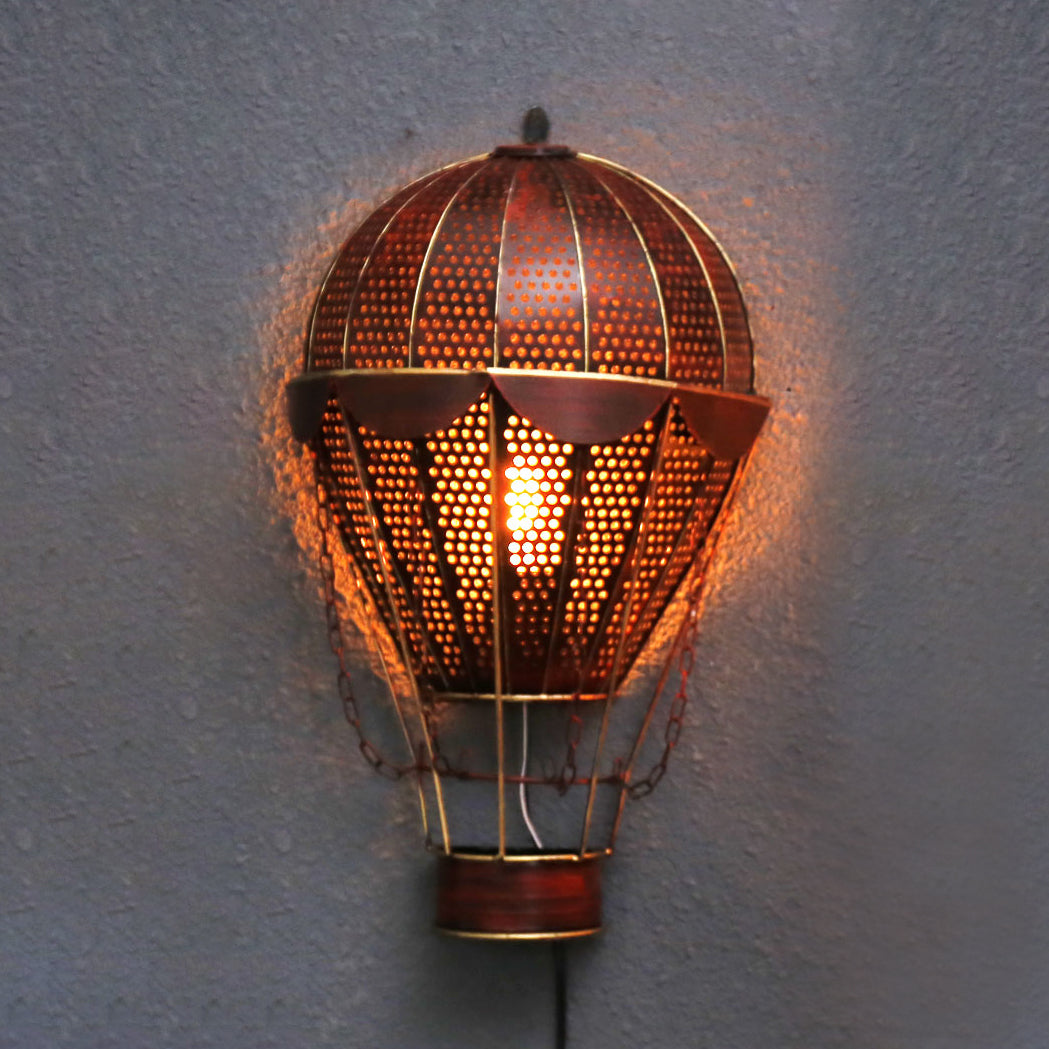 Hot Air Balloon Wall Lamp Industrial Vintage Metal One Light Wall Sconce Light