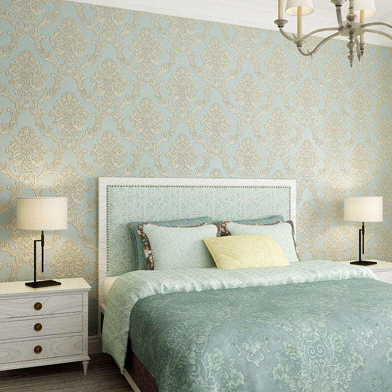 Non-Pasted Wallpaper 57.1 sq ft. Nordic Luxe 3D Embossed Damasque Wall Covering for Guest Room and Coffee Shop