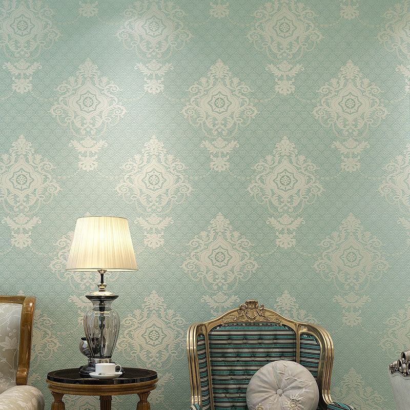 3D Damask Non-Pasted Wallpaper Roll, 33-foot x 20.5-inch, Pastel Color