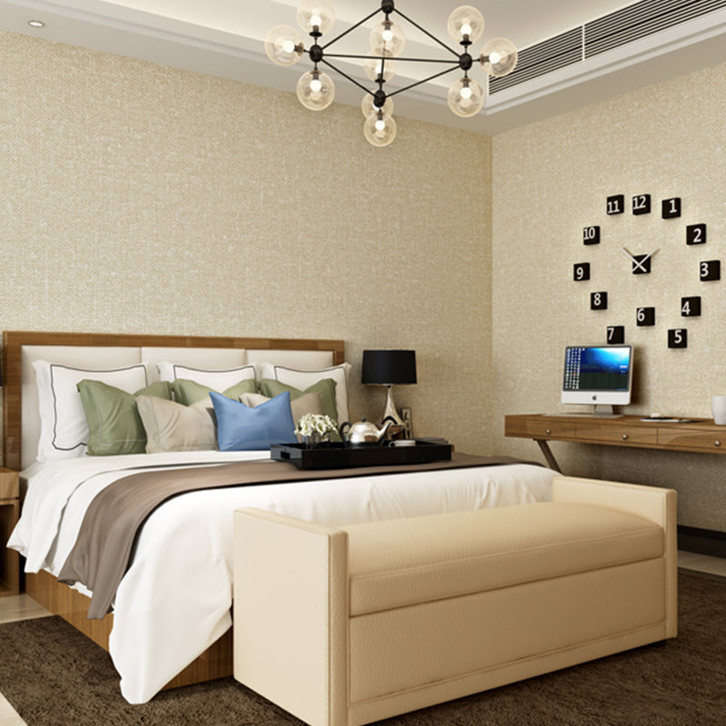 Soft Color Linen Pattern Wallpaper 31'L x 20.5"W Non-Pasted Water-Resistant PVC Wall Covering