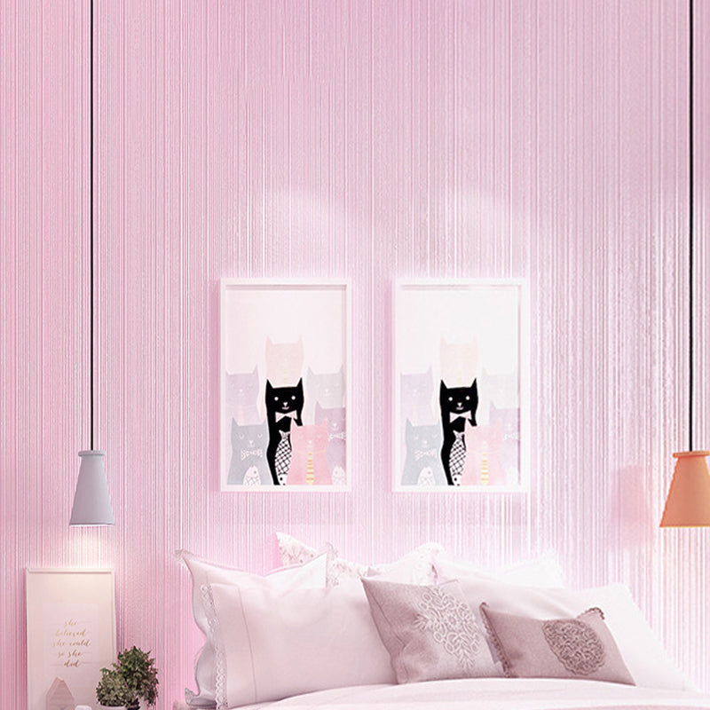 Non-Woven Wallpaper Roll 20.5"W x 31'L Contemporary Non-Pasted Wall Covering with Simple Stripe