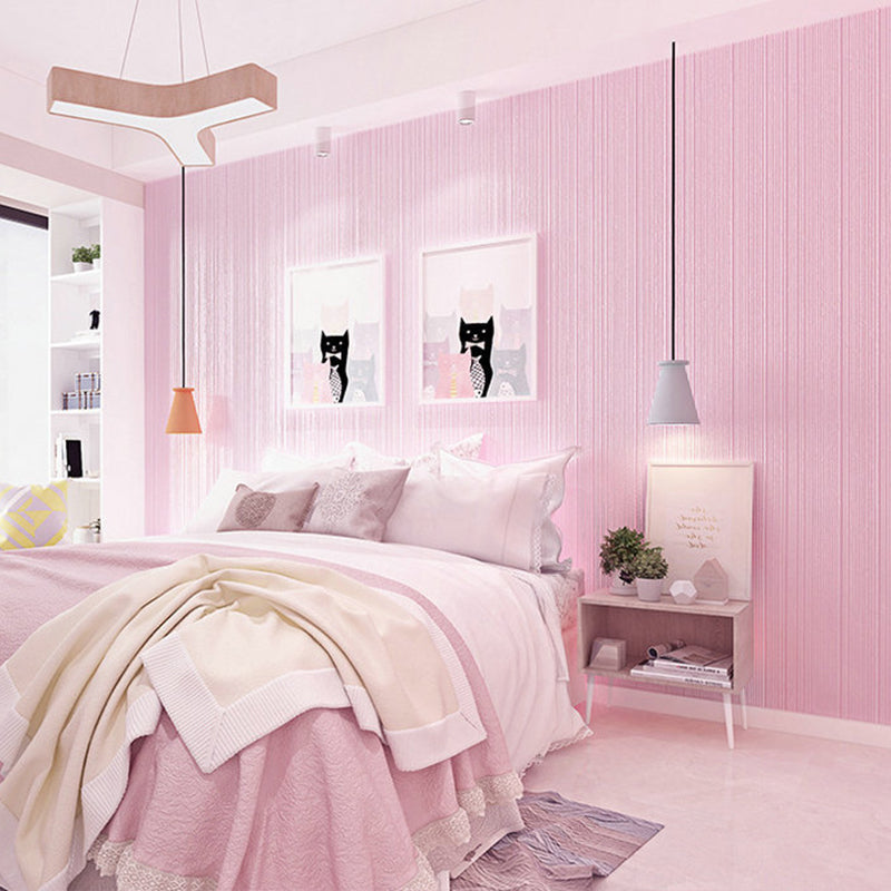Non-Woven Wallpaper Roll 20.5"W x 31'L Contemporary Non-Pasted Wall Covering with Simple Stripe