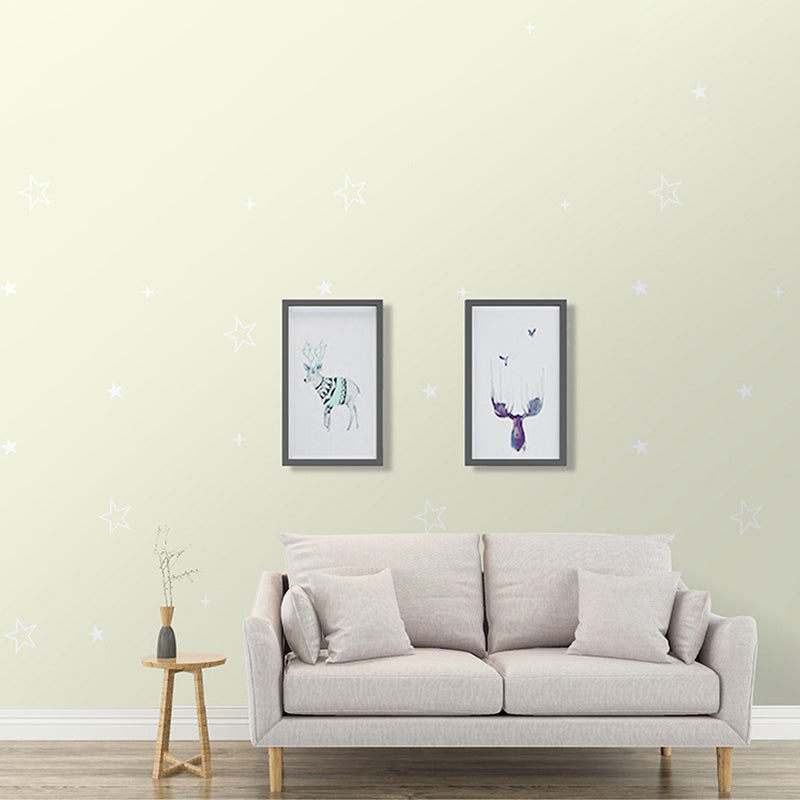 Reading Room PVC Wall Decor Contemporary Pastel Color Plain Design Wallpaper, Easy to Remove