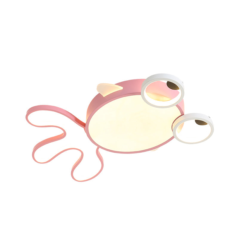 Acryl-Goldfisch-Unterputzleuchte, Cartoon-LED-Rosa-Deckenleuchte mit weißem/warmem Licht