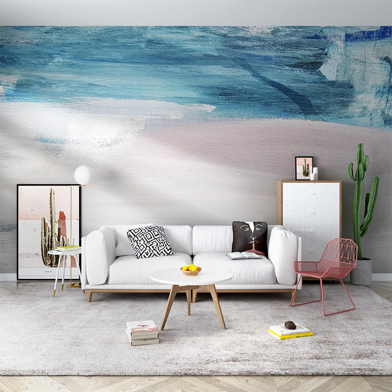 Water-Resistant Textured Murals Fresh Minimalist Sea and Beach Wall Art for Bar