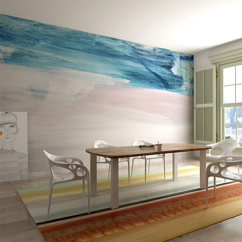 Water-Resistant Textured Murals Fresh Minimalist Sea and Beach Wall Art for Bar