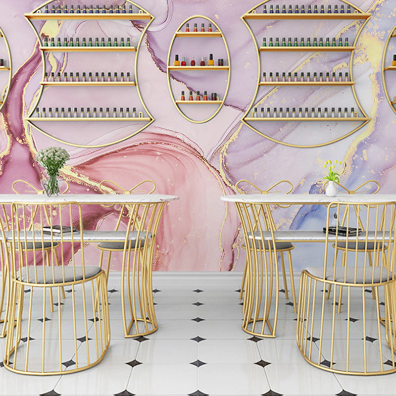 Creative Wall Mural for Theme Restaurant, Multi-Colored Marble Design, Made to Measure