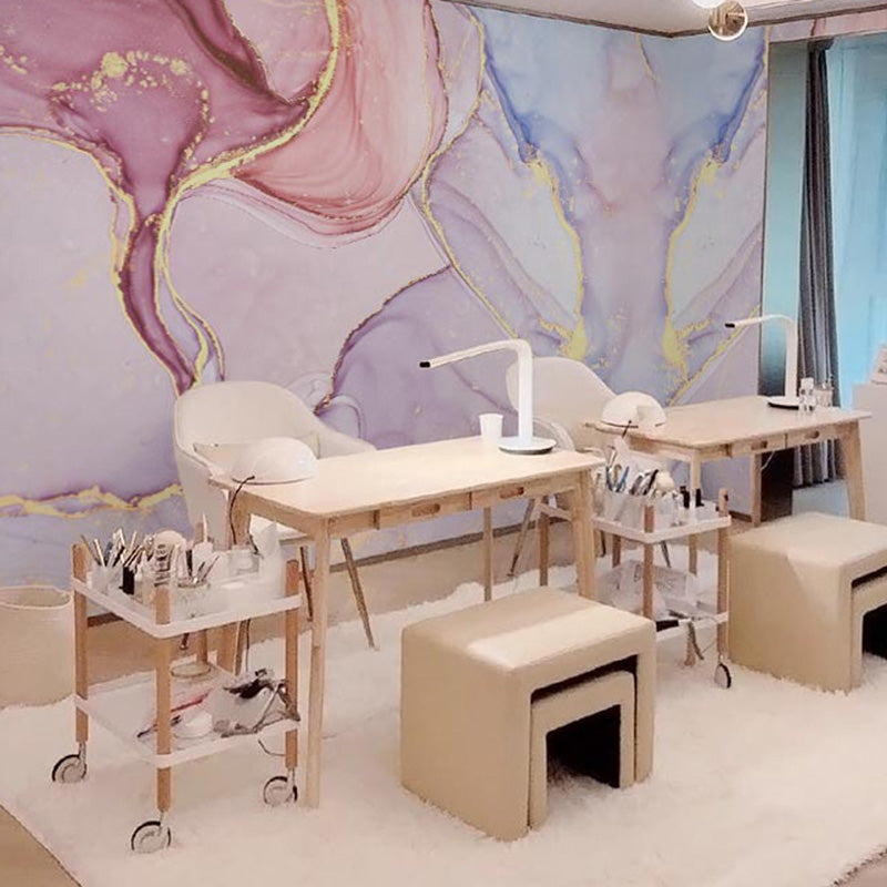 Creative Wall Mural for Theme Restaurant, Multi-Colored Marble Design, Made to Measure