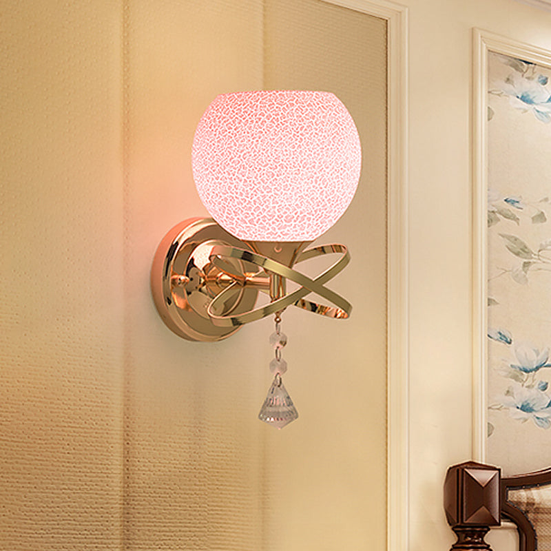 Post Modern Diamond SCONCE LIMMTER LICHTBRIJFTER 1 Licht kristallen wandmuurlamp met roze gebarsten glazen schaduw