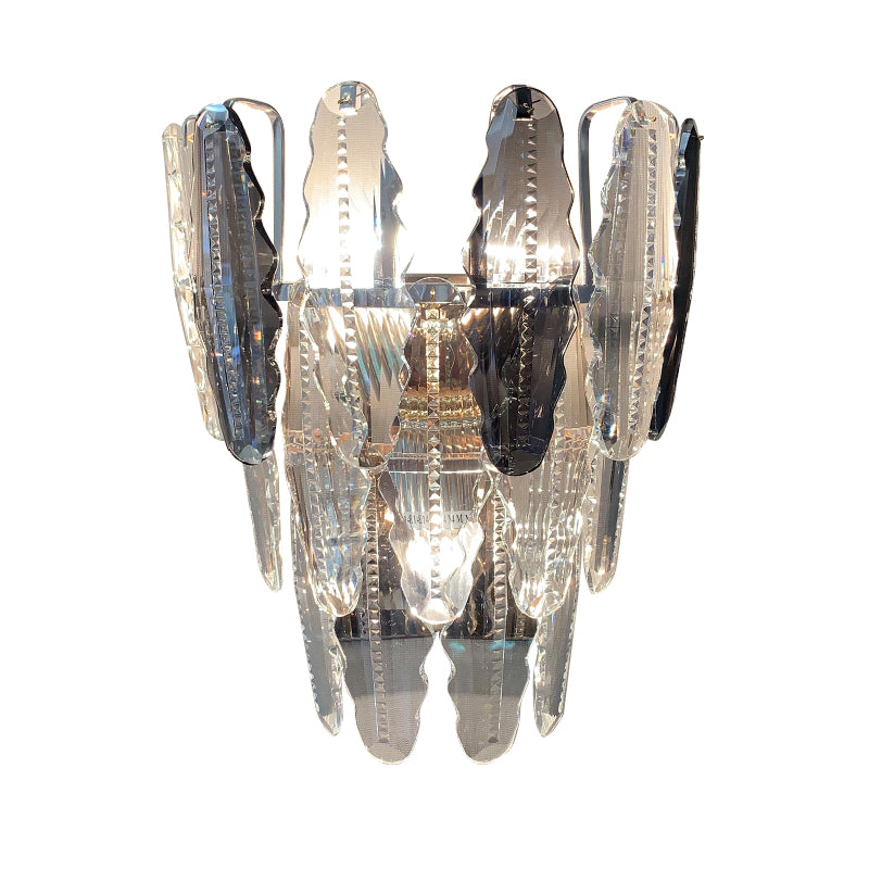 Éclairage d'applications de mur effilé à 3 légers Post de luminaire mural en cristal clair moderne