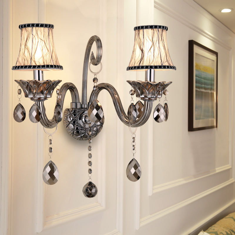 Fumo gris cónicoidulcador cónyuge lámpara modernista modernista 1/2 luces de la sala de estar iluminación montada en la pared