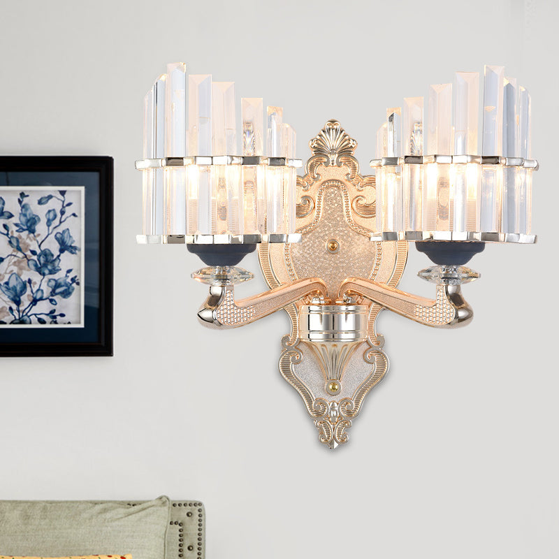 Éclairage mural conique Mur Merde Moderniste 1/2 Light Crystal Rod Wall Éclairage mural pour le salon en or