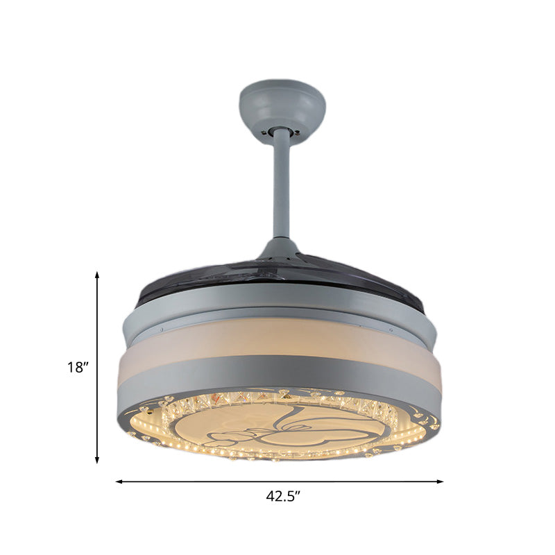42.5 "W LIGEN DE VENTO DE TRABLE BLANCO CRISTAL MODERNO LECURA DE MONTAJE DE SEMILLA DEL LED DE LED DE LED