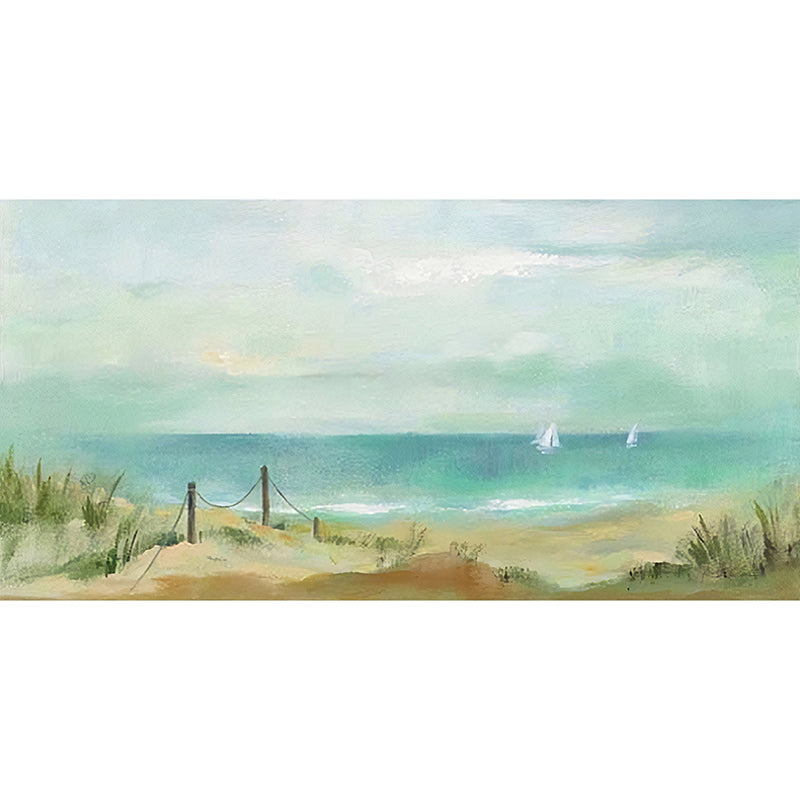 Cool Wall Murals for Guest Room, Pastel Color Beach and Sea, Customized Size Available