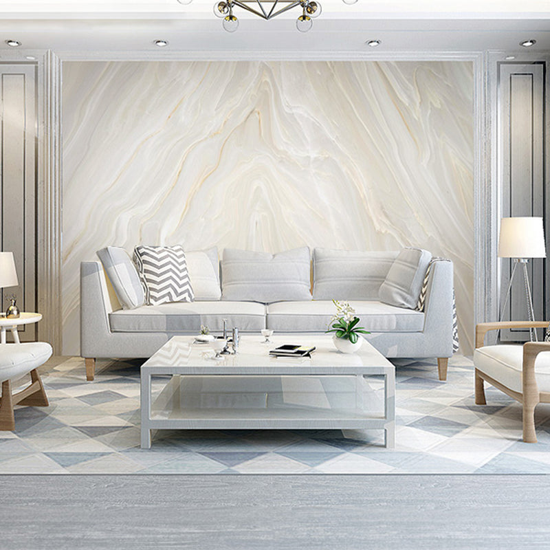 Minimalist Marble Wall Covering for Coffee Shop, Extra Large Wall Art in Yellow and White