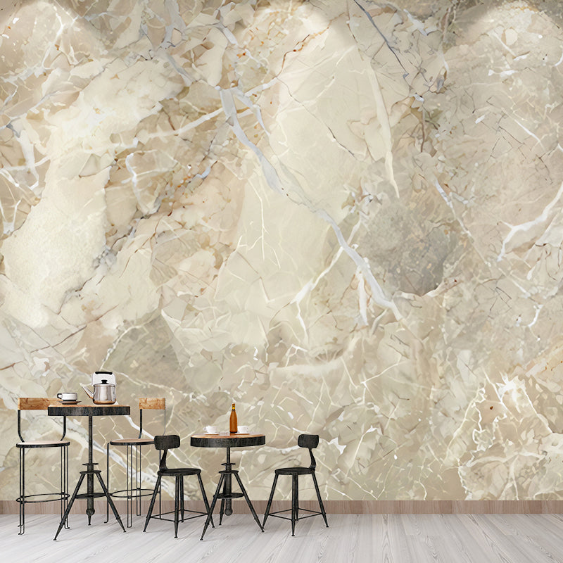 Marble Mural in Pastel Grey, Modern Wall Covering for Coffee Shop and Living Room