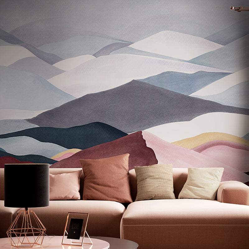 Whole Murals Natural Novelty Stacked Mountain Wall Covering in Pastel Color