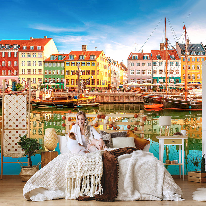 Abstract Wall Mural Multi-Color Venice and Boat Customized Wall Art for Home Decor