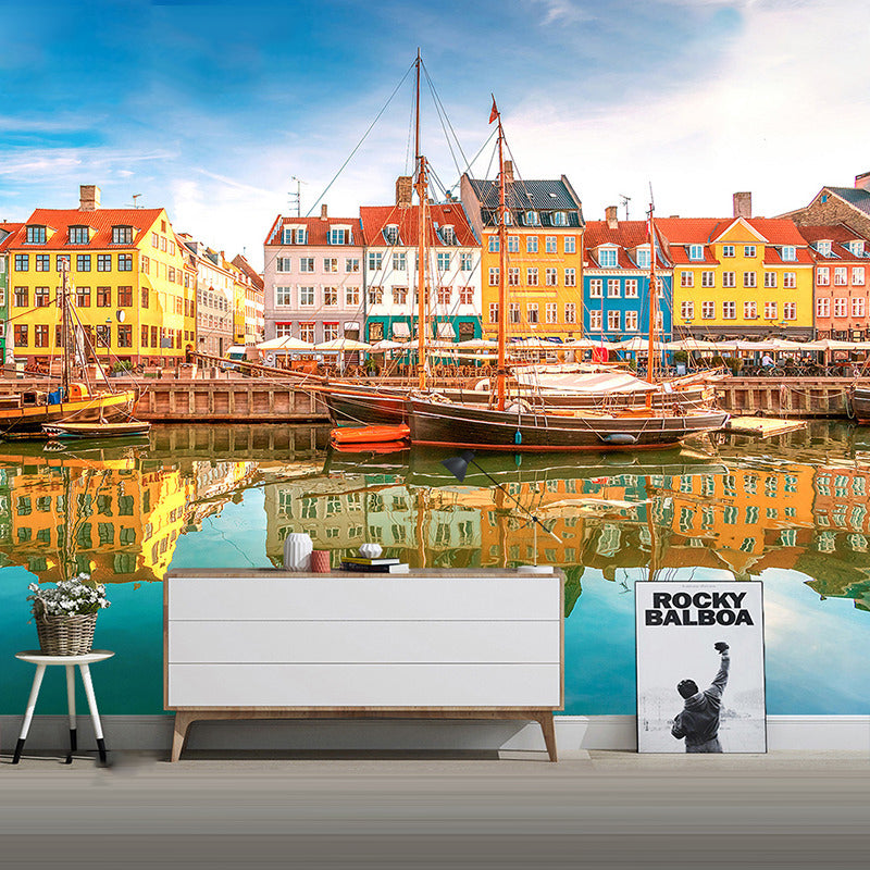 Abstract Wall Mural Multi-Color Venice and Boat Customized Wall Art for Home Decor