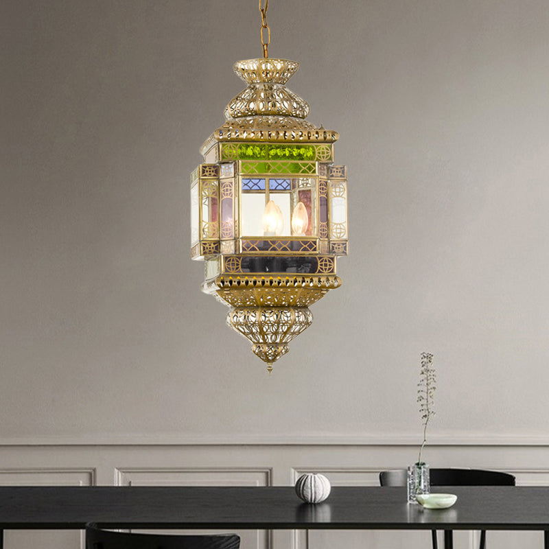Cutout Restaurant Pendant Chandelier Arab Metal 3 Lights Brass Hanging Light Fixture