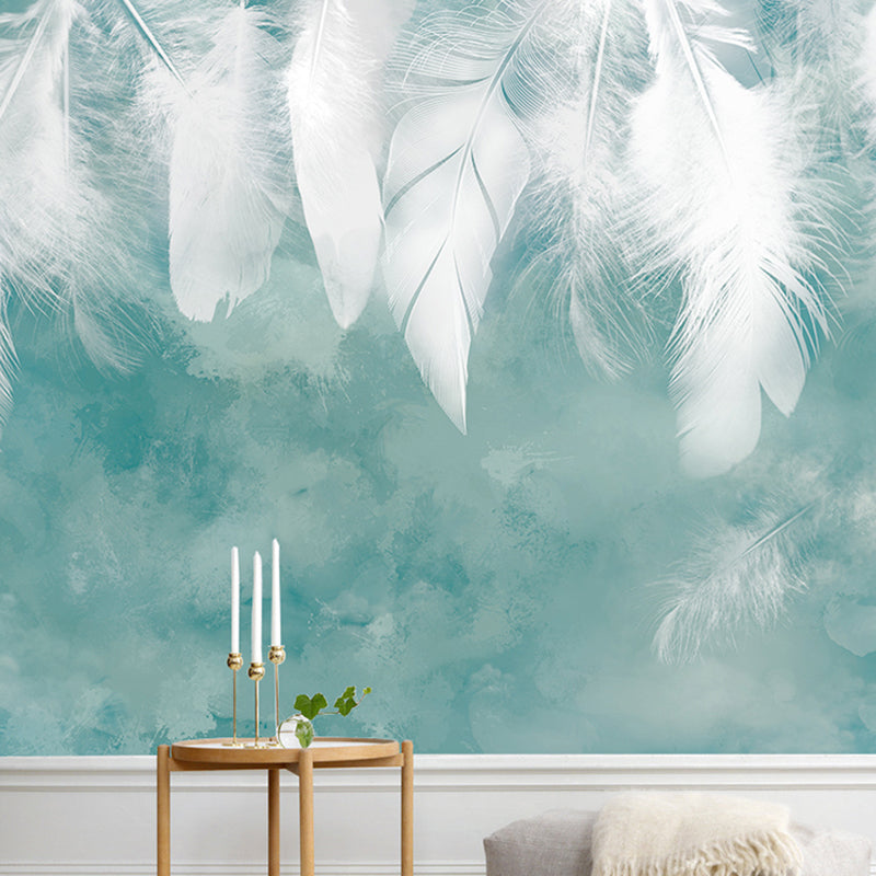 Stain-Resistant Hanging Feather Mural Personalized Traditional Wall Art for Accent Wall
