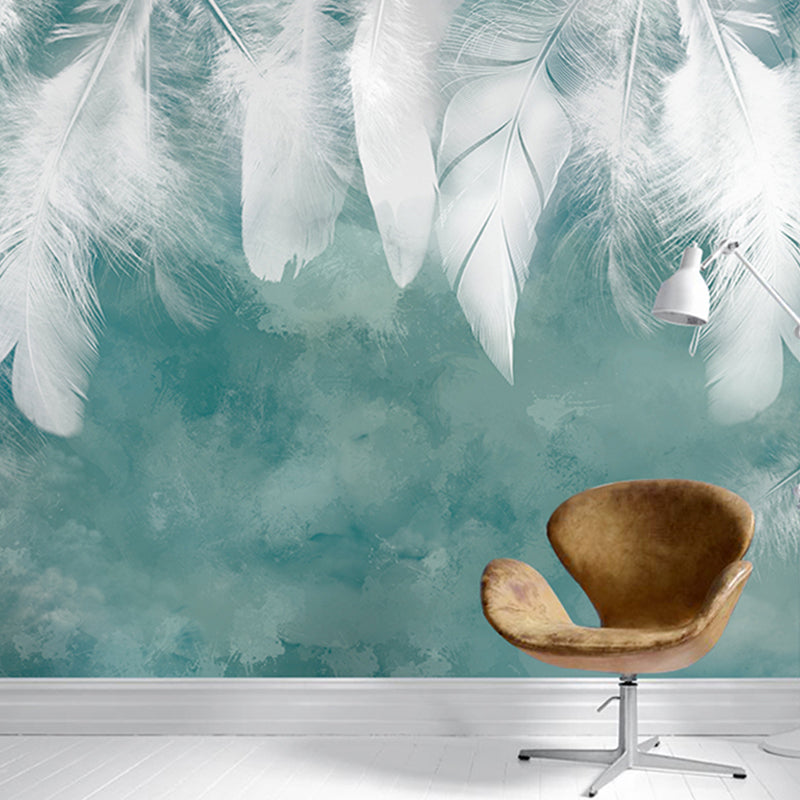 Stain-Resistant Hanging Feather Mural Personalized Traditional Wall Art for Accent Wall