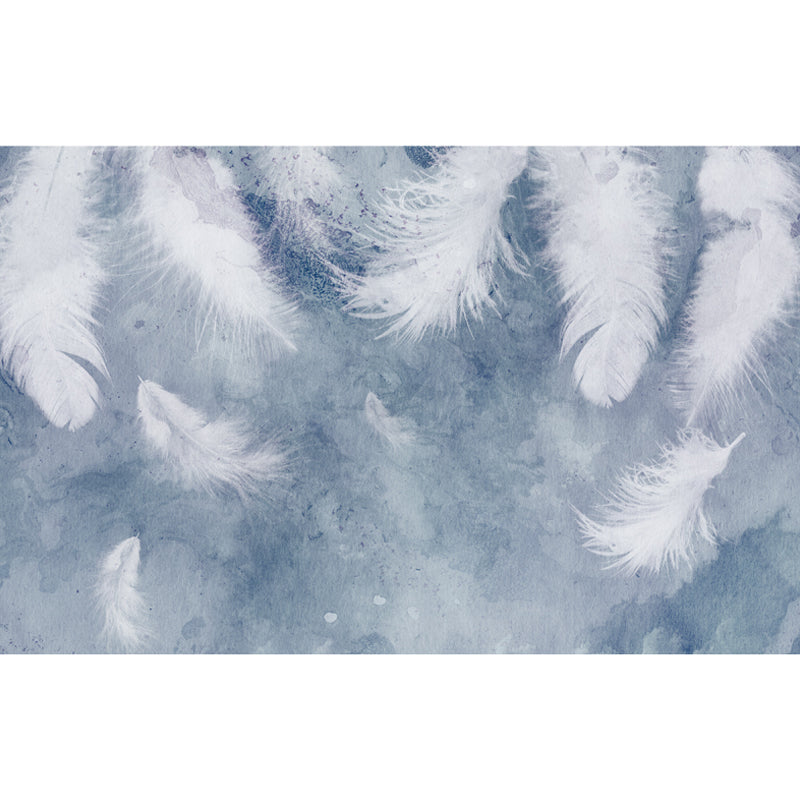 Illustration Style Feather Wall Art Extra Large Mural Wallpaper for Gallery, Custom Size Available