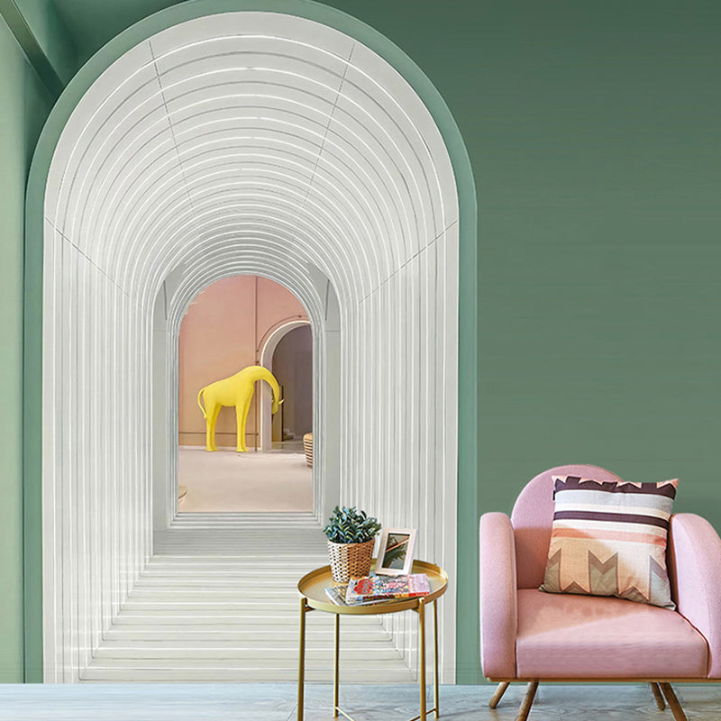 Nordic Mural Wallpaper for Living Room, Pastel Color 3D Stretching Door, Made to Measure