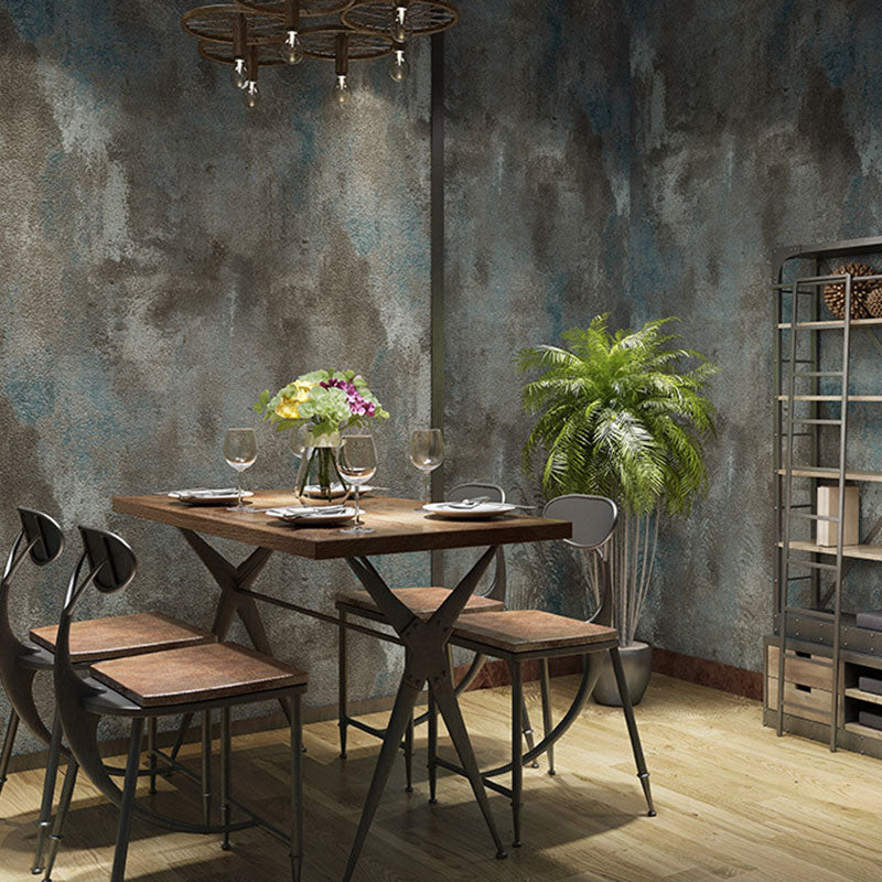 Vinyl Wall Decor Non-Pasted Cement Wallpaper Roll in Pastel Green for Accent Wall