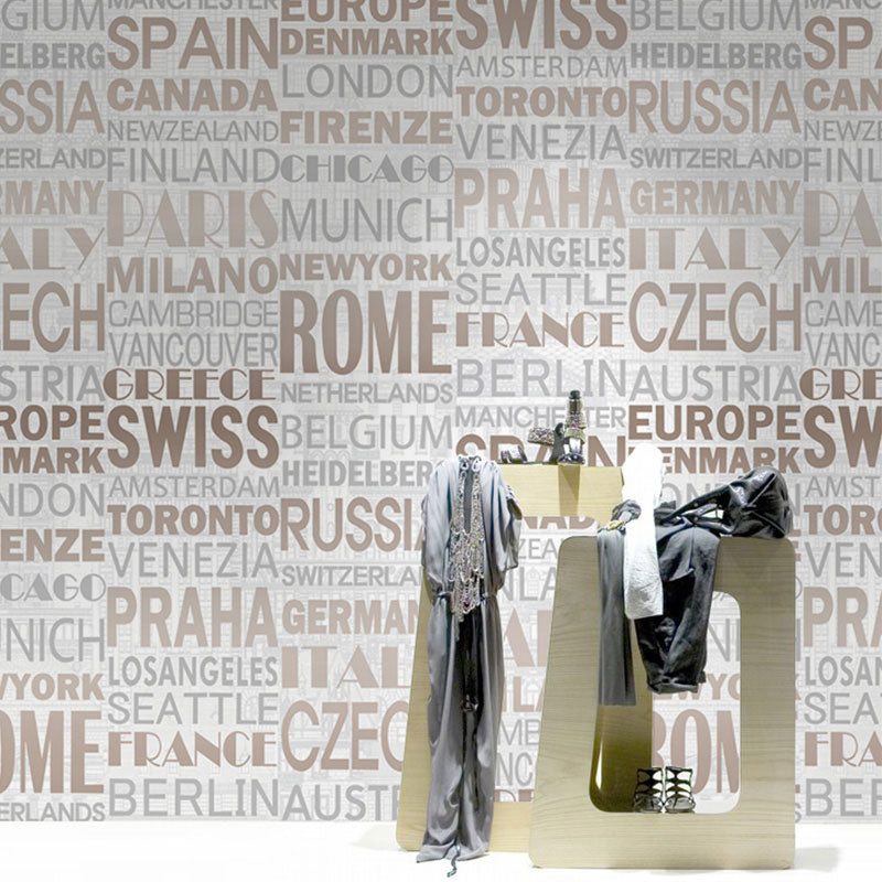 Vinyl Wall Covering Non-Pasted Vocabulary Wallpaper for Bedroom and Kitchen