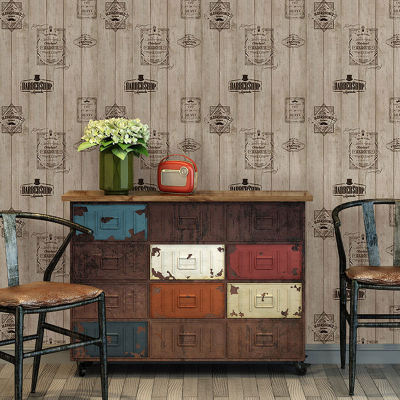 Pastel Color Wallpaper Roll Plaster Decorative Wood and Stripe Wall Decor, 33' x 20.5"