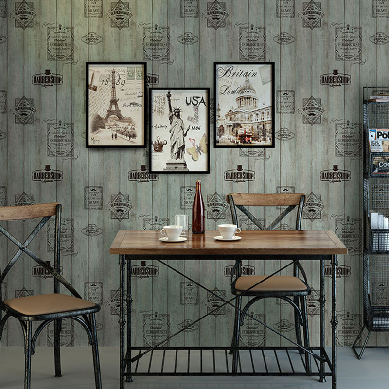 Pastelkleur behangrol gips decoratief hout en streep wanddecoratie, 33' x 20,5"