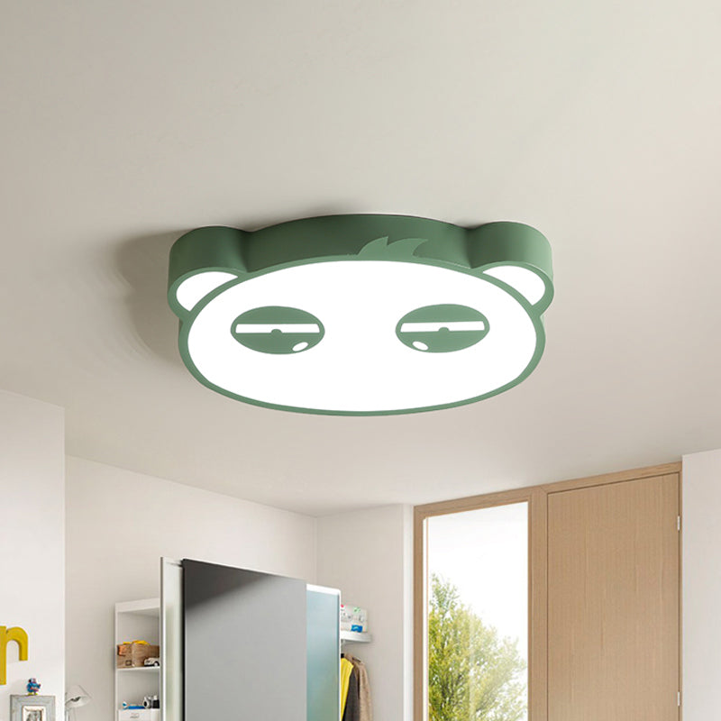 Cartoon LED Deckenleuchte mit Acryl Schatten Rosa/Grün/Blau Ende Panda Form Flush Lampe für Kinder Schlafzimmer