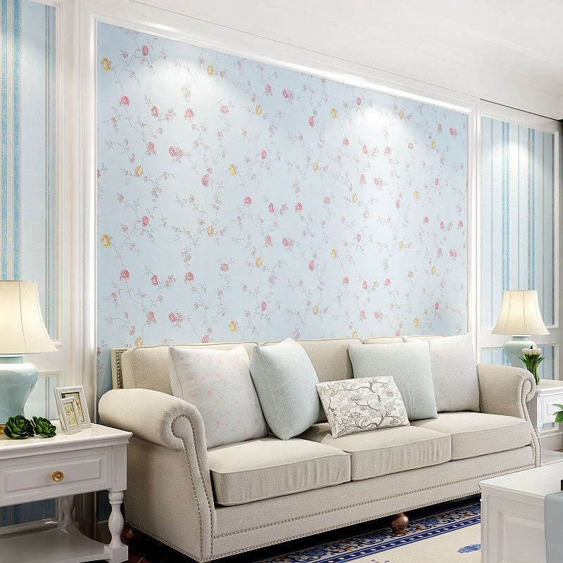 Countryside Wall Decor Dense Flower Pattern Non-Pasted Wallpaper, 20.5"W x 31'L