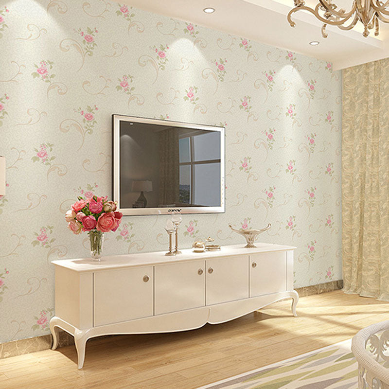 Fresh Tiny Flower Wallpaper Non-Woven Fabric Wall Covering for Coffee Shop, 33'L x 20.5"W