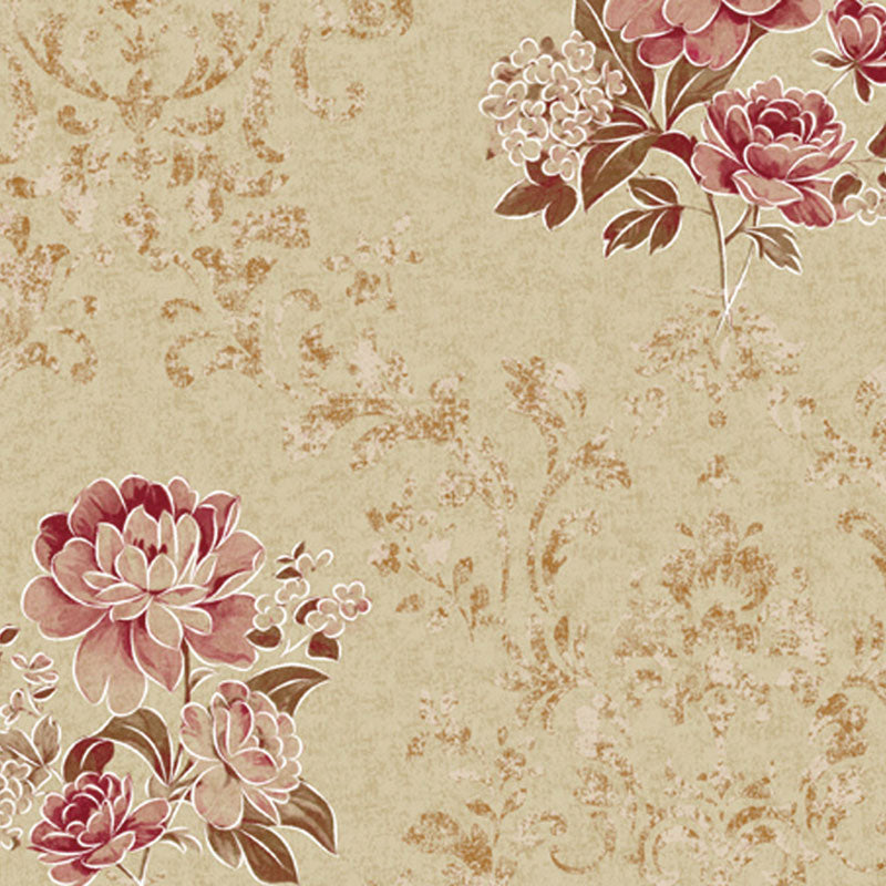 Non-Woven Wallpaper Roll Non-Pasted Blossoming Flower Wall Covering for Living Room