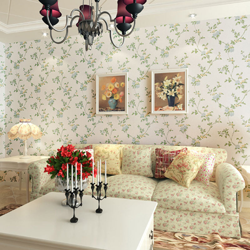 Light Color Wall Decor 31'L x 20.5"W Non-Woven Moisture-Resistant Dense Flower Design Wallpaper