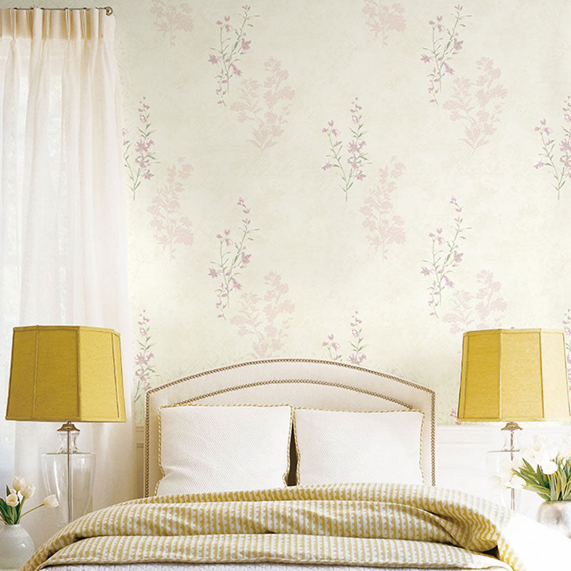 Light Color Wall Decor 31'L x 20.5"W Non-Woven Moisture-Resistant Dense Flower Design Wallpaper