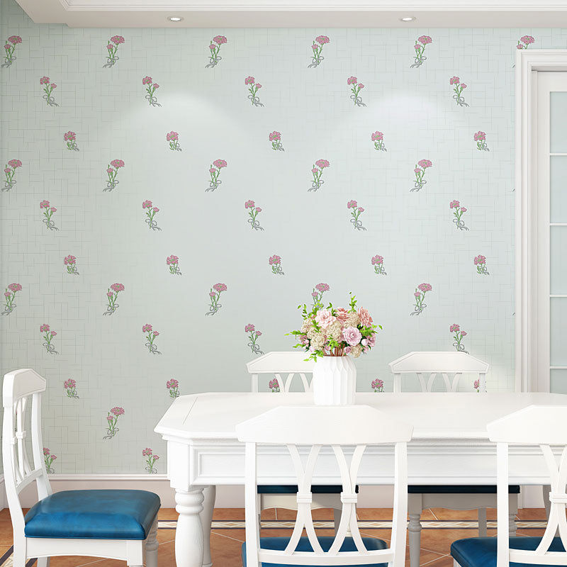 Coffee Shop and Bedroom Wallpaper with Pastel Color Tiny Flower Design, 31'L x 20.5"W, Non-Pasted