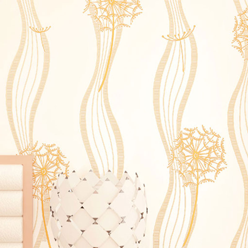 Non-Pasted Wallpaper Roll 31 ft. x 20.5 in Countryside Dandelion and Stem Wall Decor for Accent Wall