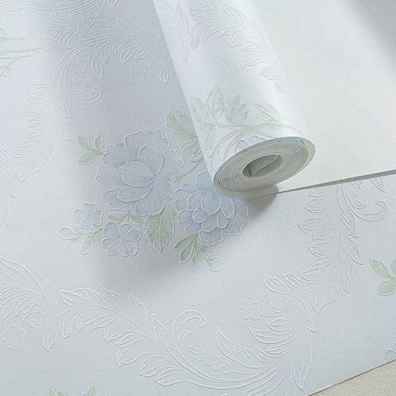 Non-Pasted Wallpaper Roll Fresh Blossoming Flower Wall Covering for Girl's Bedroom