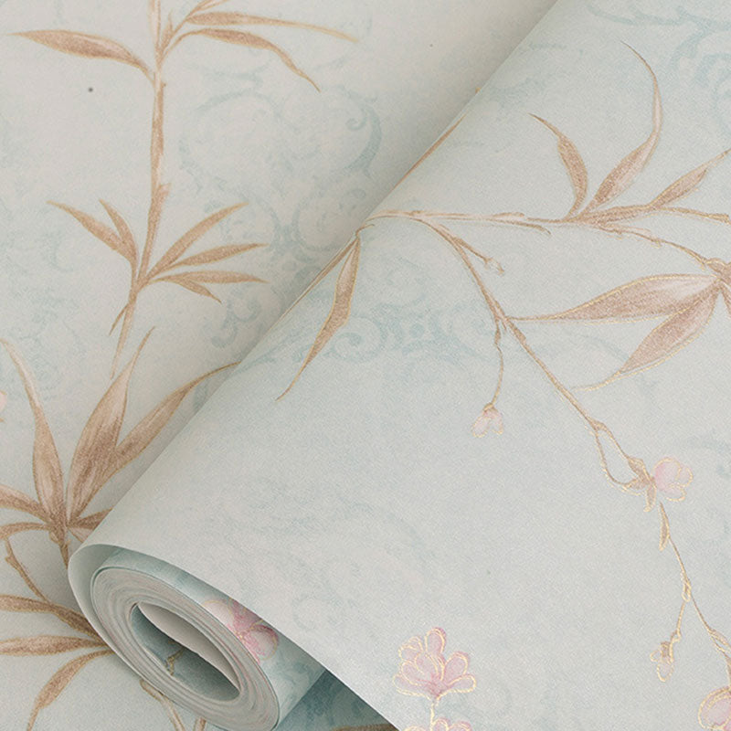 Rouleau de papier peint à fleurs non collé et résistant à l'eau, décoration murale de couleur naturelle, 33 pi x 20,5 po, pour mur d'accent