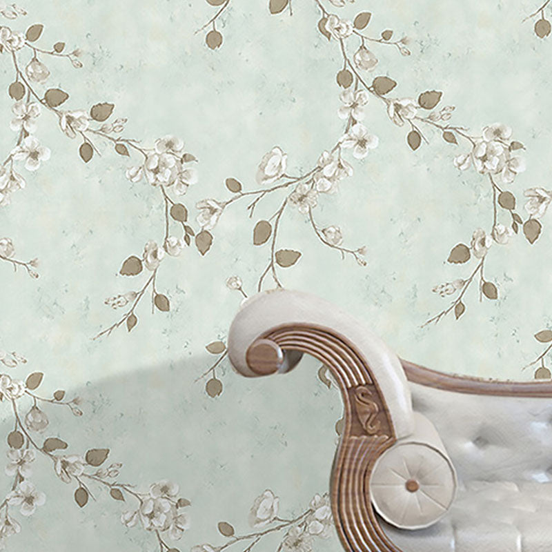Bedroom Wall Covering with Natural Color Dense Flower Pattern, Non-Pasted