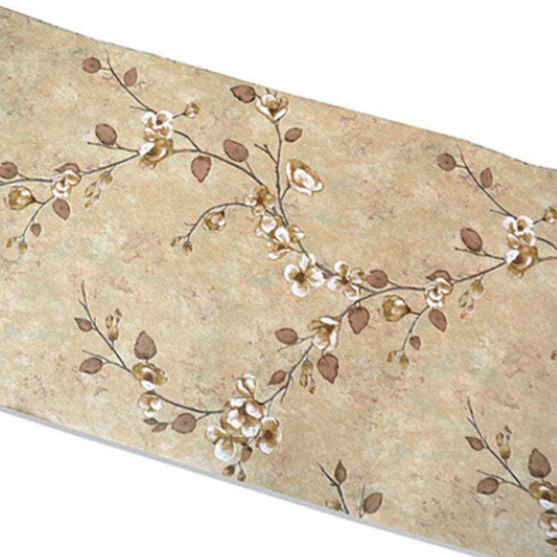 Bedroom Wall Covering with Natural Color Dense Flower Pattern, Non-Pasted