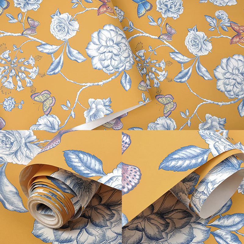 Non-Pasted Wall Decor American Countryside Garden Flower Wallpaper for Accent Wall, 57.1 sq ft.