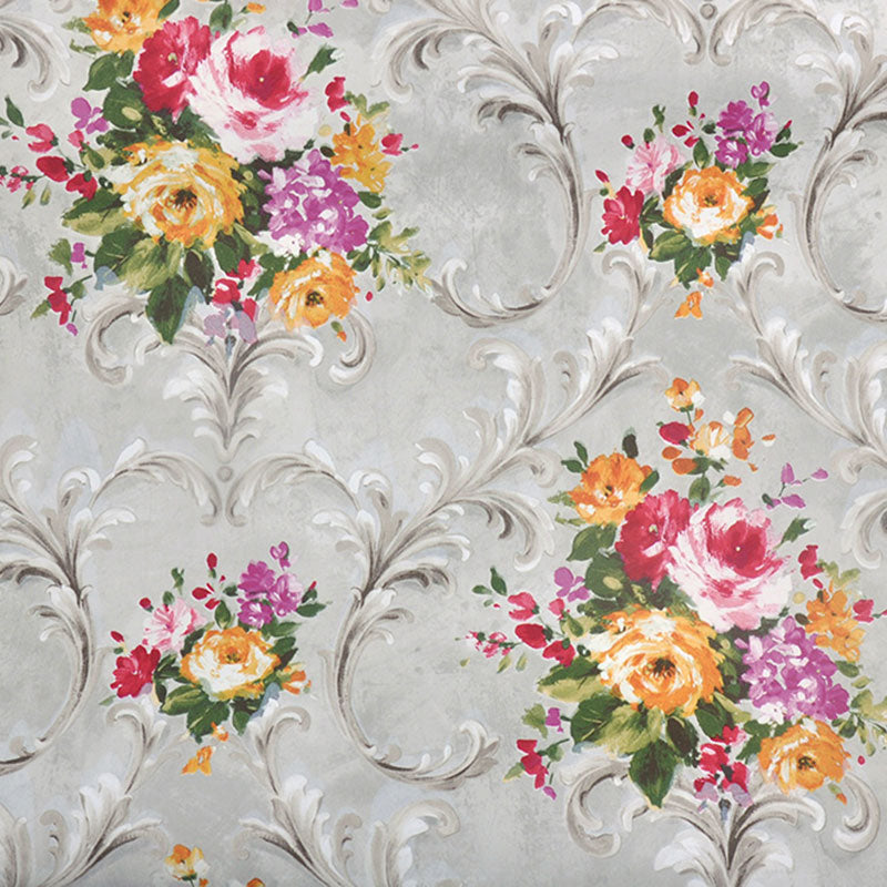 Vinyl 33'L x 20.5"W Wall Covering Non-Pasted Cluster Blossom Wallpaper Roll for Bedroom