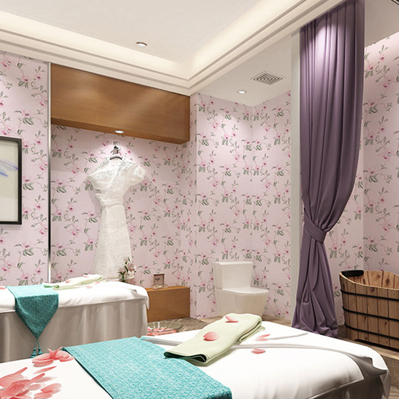 Vinyl 48.4 sq ft. Wallpaper Countryside Easy to Remove Watercolors of Flower Wall Decor