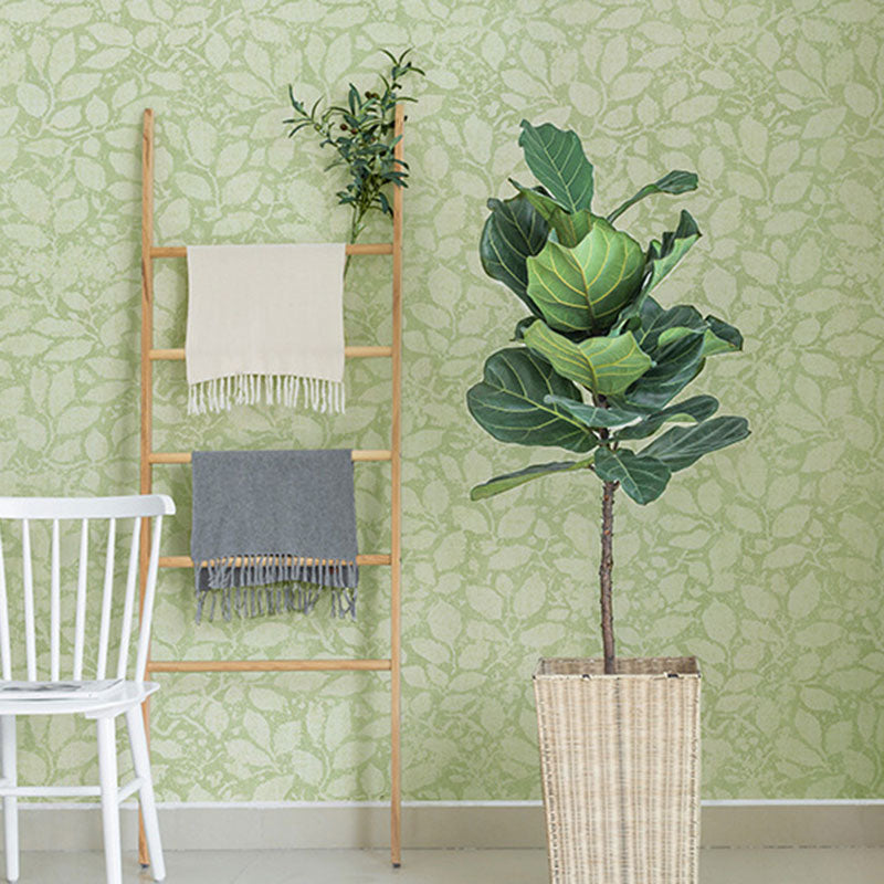 Soft Color Wall Decor Non-Woven Moisture-Resistant 3D Print Leaf Wallpaper Roll