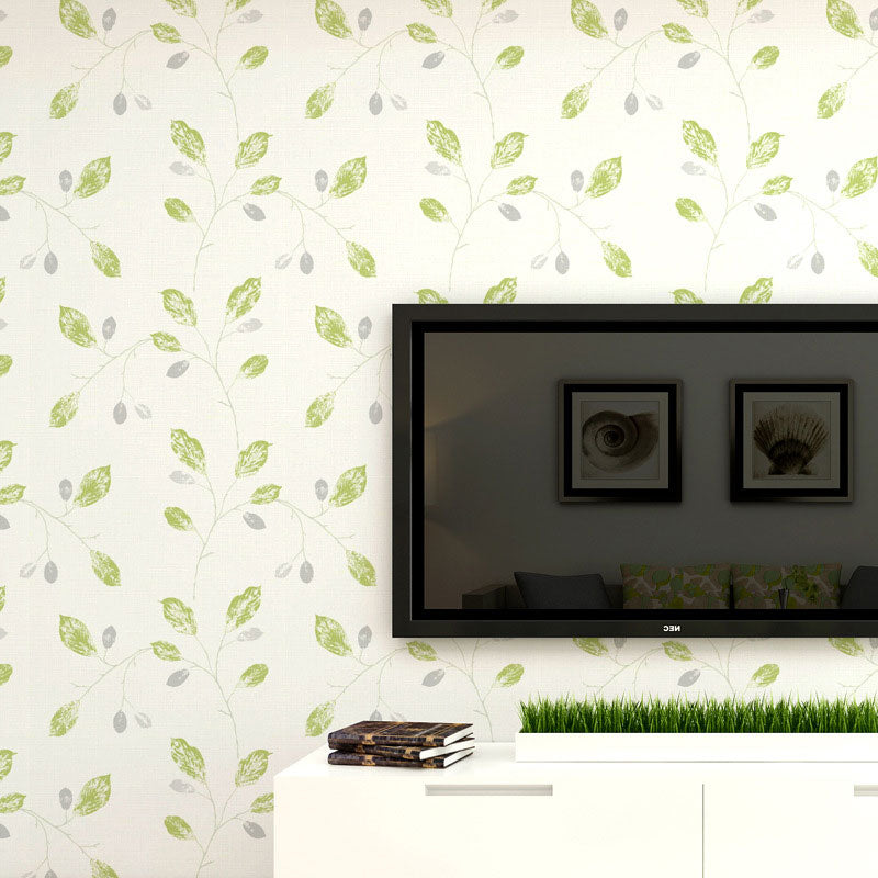 Natural Color Leaf Wallpaper Roll Decorative Non-Pasted Wall Covering, 20.5"W x 31'L