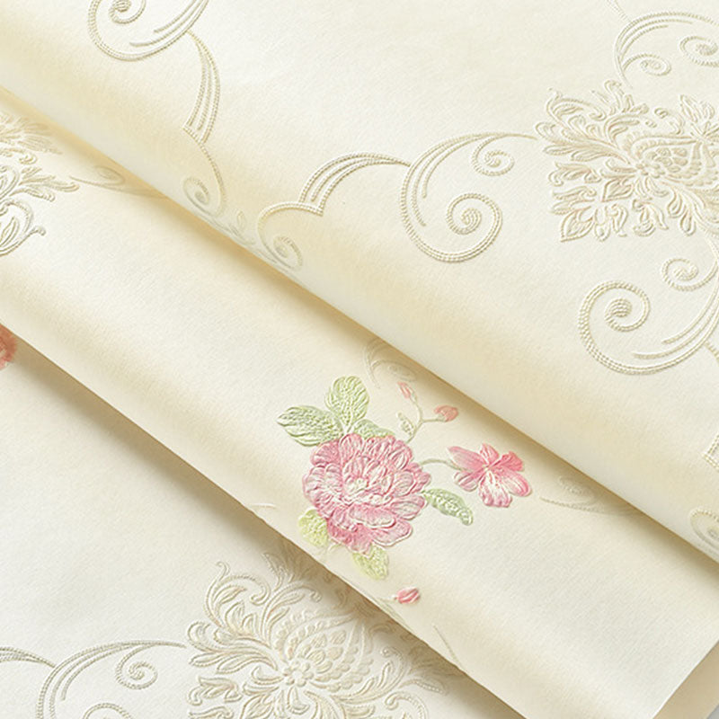 3D Print Blossom Non-Pasted Wallpaper Roll, 31-foot x 20.5-inch, Natural Color